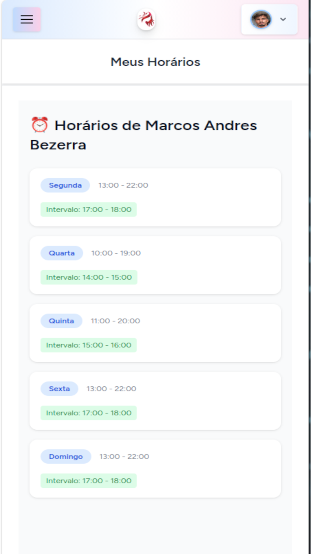 Meus Horários