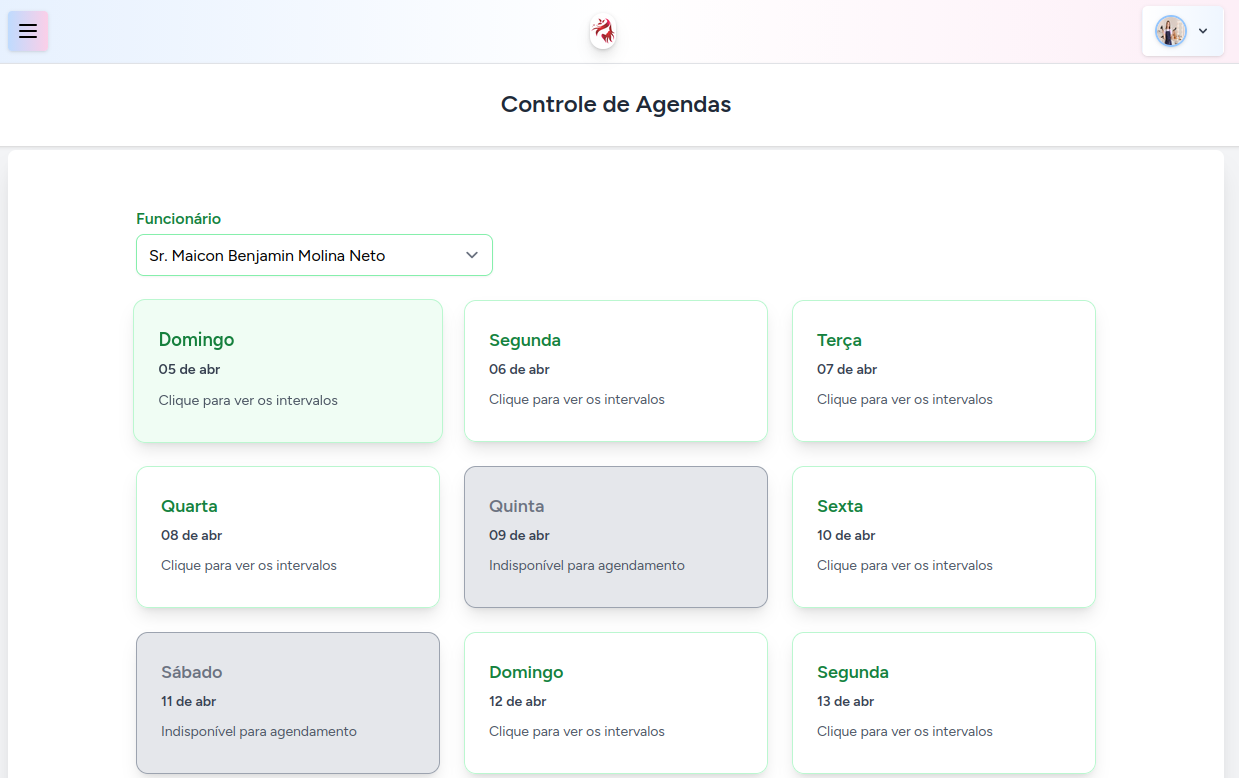 Controle de Agendas